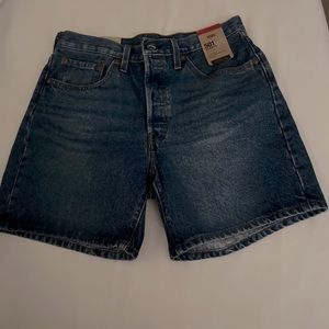 Levi’s 501 high rise, mid thigh shorts . New with tags size 30 waist.